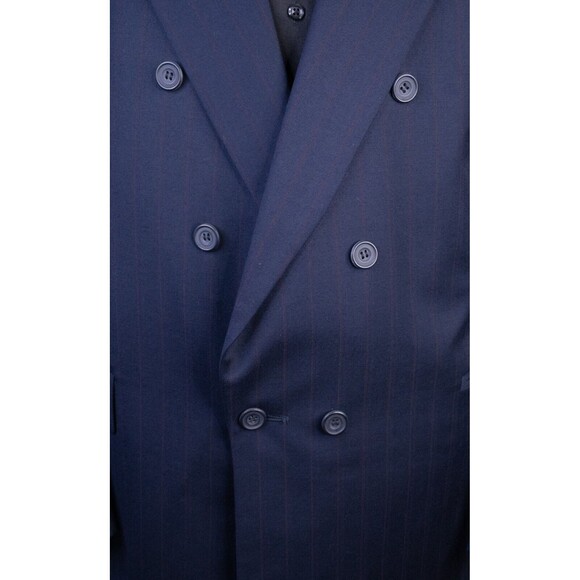 VITO RUFOLO Vitale Barberis Canonico Double Breasted Sz 42L Striped Suit Jacket - Picture 3 of 16